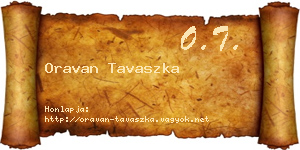 Oravan Tavaszka névjegykártya